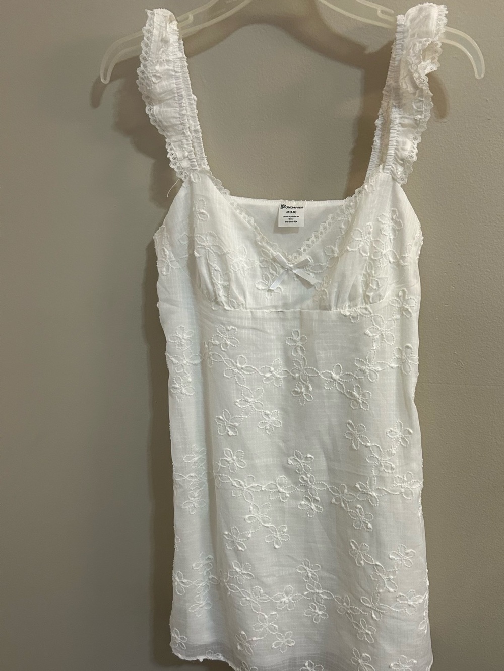 White Embroidered Slip Dress